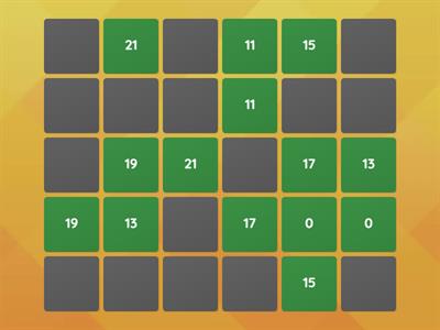 MATCH NUMBERS 0 - 20