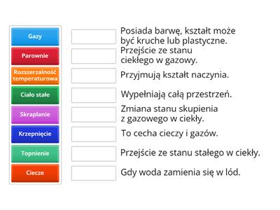 Karty pracy klas 4 substancje i stany skupienia