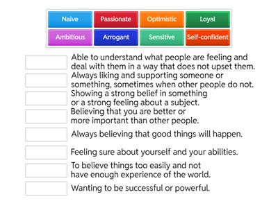 Character Adjectives 