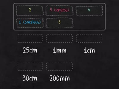 Order the lengths from smallest to largest