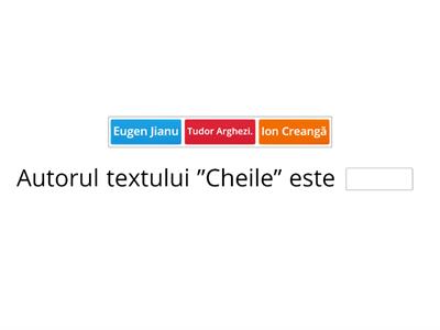 ”Cheile” - Tudor Arghezi. Alege răspunsul corect!