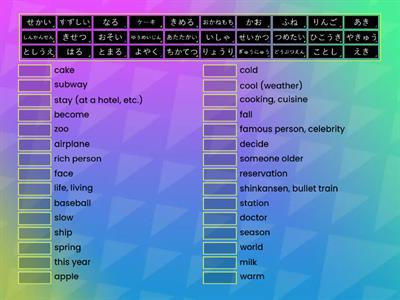 GENKI L10 Vocabulary