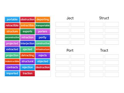 Roots, "Ject," "Port," "Struct," "Tract"