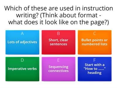 Instruction writing