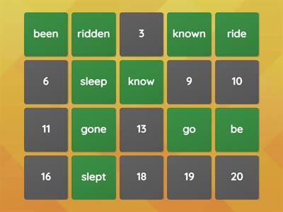 Irregular verbs 1st form - 3rd form