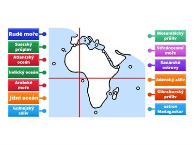 AFRIKA zálivy, průlivy, moře
