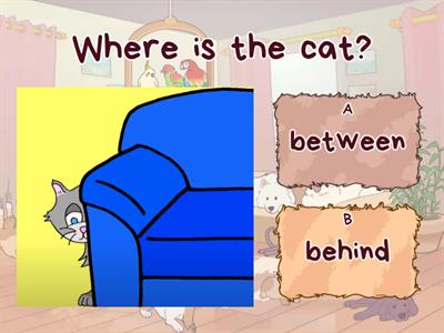 in front of+behind+between