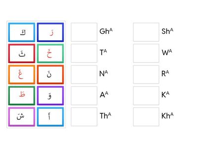 Draft Level 1.3. Activity 02 - Arabic Alphabet with Fatha - Find the Match