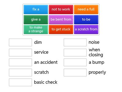 Driving a car. At a service
