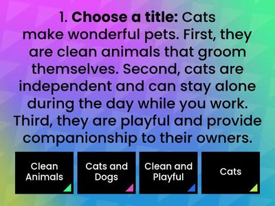 Paragraph Title, Topic & Concluding Sentence 