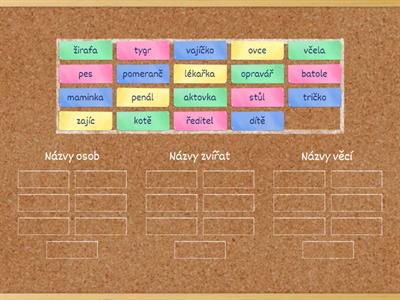 Podstatná jména (osoby, zvířata, věci)