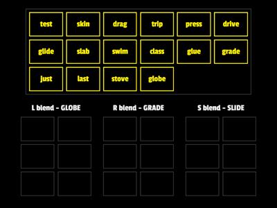 Blends with l, r, s