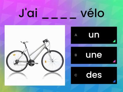 Articles indéfinis. 