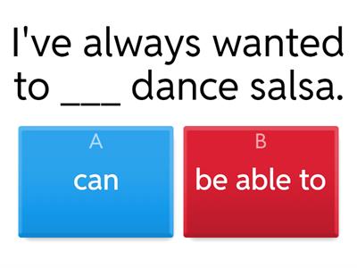 Can/be able to quiz