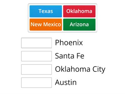 Southwest States & Capitals