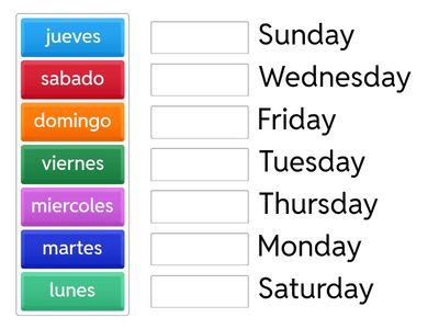 Days of the week in Spanish
