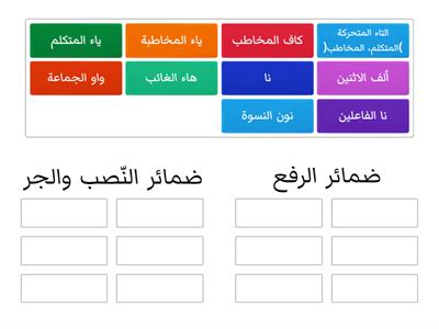 ورقة عمل تفاعلية (الضمائر المتصلة)، المعلمة: دعاء عزام