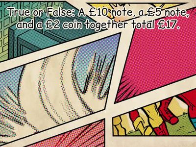 Functional Skills Maths Quiz: UK Money flying fruit