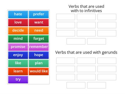 Infinitive or Gerund. Elementary 