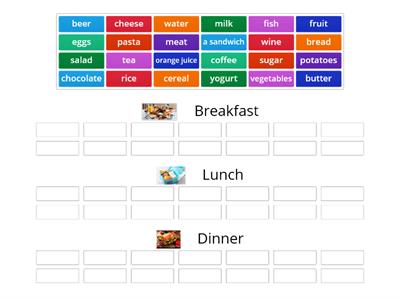 Beginner foo and drink vocabs (meals)