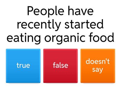 Find True, False  and Doesn't say