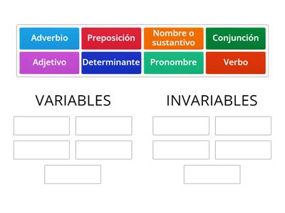 Categ. gram.: VARIABLES / INVARIABLES