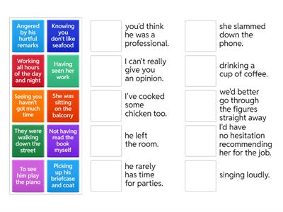 Participle Clauses Match-up