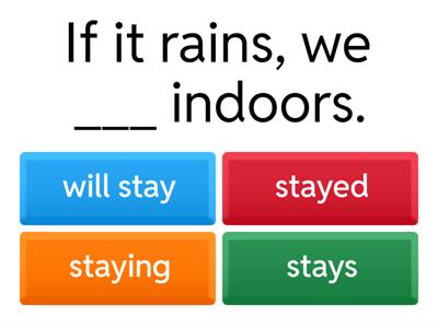 Conditional Sentences Type 1 Quiz