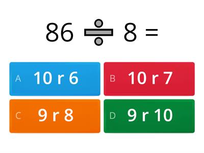 Quiz Practice - Basic Division with Remainders 