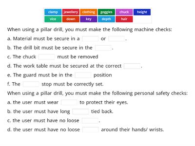 Health & Safety - Personal, Machine and Tool Safety Checks