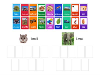 Size Sorting small and large