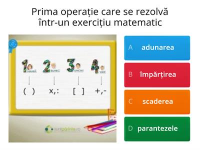 Terminologie matematică (quiz)