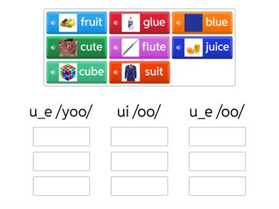 Yoo / Oo sounds U_E/UE/UI Sorting