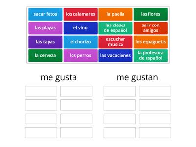 me gusta(n) tapas group sort