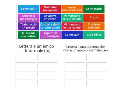 Lettera informale/formale