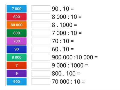  Násobení a dělení 10,100,1000, 10 000