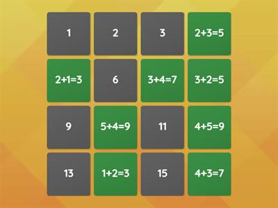 Addition to 10: Matching Pairs 