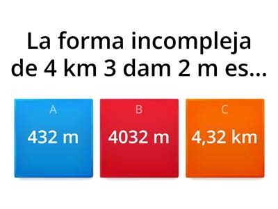 UNIDADES DE LONGITUD: FORMA COMPLEJA E INCOMPLEJA