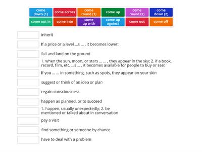 Phrasal verbs with come