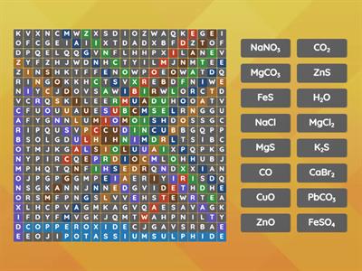  Naming compounds  wordsearch