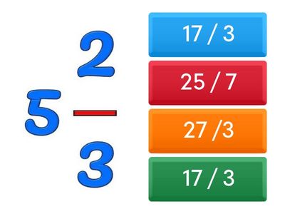 5° Número mixto a fracción 