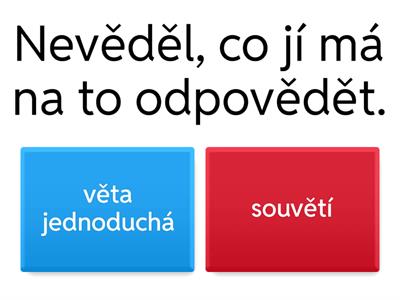 Věta jednoduchá a souvětí 