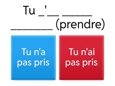 Passe compose in the negative - prendre/mettre