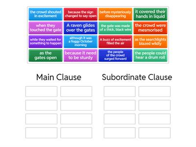 The Dump - Main and subordinate clause sorting