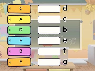 Matching  ABCDE big and small letters