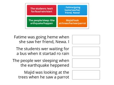 Past progressive+when+simple Past tense