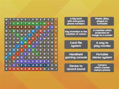 Historical Inventions Wordsearch