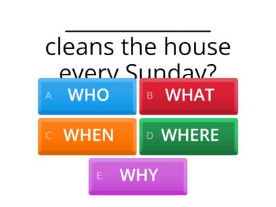 QUESTIONS WITH WHO WHERE WHAT WHEN AND WHY