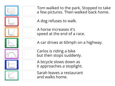 Matching- Distance/Time Graph
