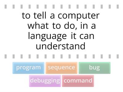 Beginning Computer Science Vocabulary Find the Match